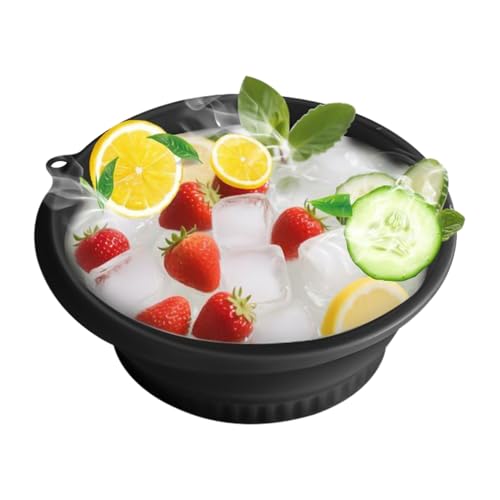 Cuenco de silicona para el baño de hielo, reutilizable, herramienta de spa portátil, equipo de cuidado facial, molde frío plegable, para el hogar, viajes, calmante de la piel y cuidado de belleza, 26