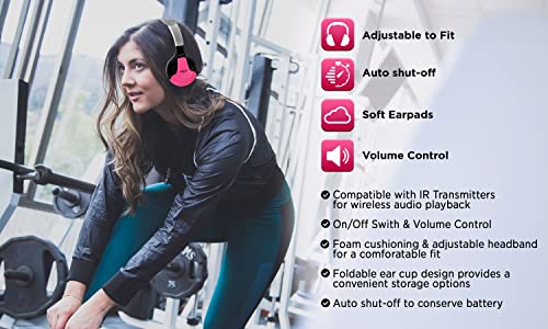 Xo Vision Ir630P Universal Ir Wireless Foldable Headphones - Pink Wireless Bluetooth-Enabled Lightweight Portable For Iphone, Car, Kids Wireless Headphones For Universal Car Entertainment System #TOP7