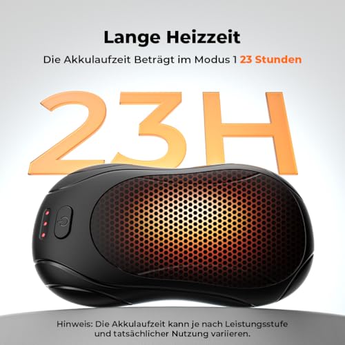 VOSFEEL Elektrischer Handwärmer 2er-Pack, Handwärmer Magnetische Tragbare 6000mAh, 3 Einstellbaren Heizmodi USB Wiederaufladbar… – Ansicht 2