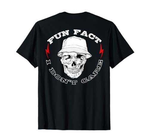 Fun Fact I Don't Care, Scheletro Vintage con Citazione sul Retro Maglietta