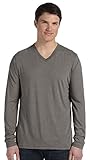 Bella 3425 Unisex Long Sleeve V-Neck Tee - Grey Triblend, 2XL