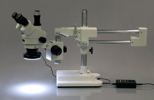 Image of AmScope LED-144A 144-LED Lighting-Direction-Adjustable Microscope Ring Light with Adapter for Stereo Microscopes