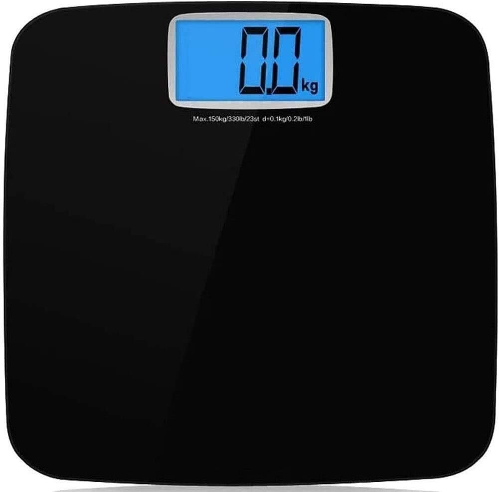 Digital Bathroom Scale Waterproof Anti SkidBlack Highly Accurate Body Weight Scale with Round Corner Design Measures Weight up