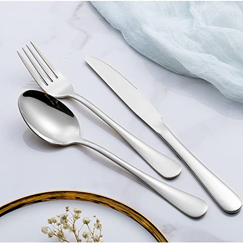 Foto von TANTOMI Besteck Set,30-teilig Bestecks für 6 Personen,besteck set 6 personen,Besteckset inkl. Messer, Gabel,Löffel,Besteck Edelstahl (Mirror Silber).