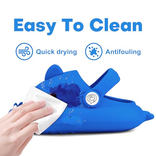 Image of Kids Shark Cloud Slides | Boys Girls Slip On Sandals | Toddler Beach Slippers | Youth Fish Flip Flops Pool Shower Shoes