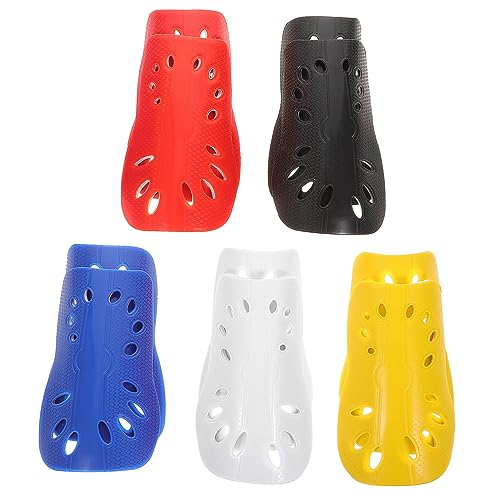WOONEKY 5Pairs Shin Guards Reusable Soccer Leg Protectors for Adults Breathable Pads for Injury Prevention Colors