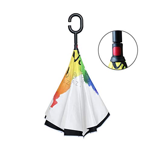 Mrmian Love Is Love On Rainbow Pride Flag Windproof Inverted Open Close Reverse Rain Umbrella Inside Out Quality Waterproof Parasol Upside Down Stick Shelter With Hook C Handle #TOP2