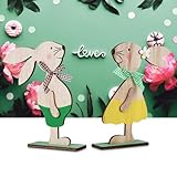🐇 【REGALOS CREATIVOS DE PASCUA】: El conejito de Pascua de madera se utiliza como un maravilloso regalo de Pascua para decorar el jardín de su mesa, etc. También se puede dar a los niños como un regalo creativo, para que usted y su familia pasen unas felices vacaciones.