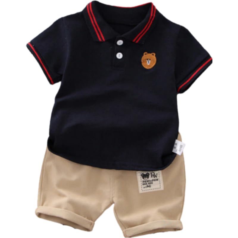 GenericKids Boy Clothes Set,Toddler Short set, Kids Cotton 2PCS T-Shirt Shorts Pants Outfit, Baby Boys 2 pcs set (White, 18-24M)