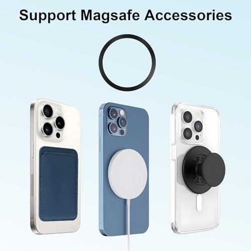 Crymow Adesivo universal de anel de metal (sem ímã) compatível com Magsafe/carregador magnético para
