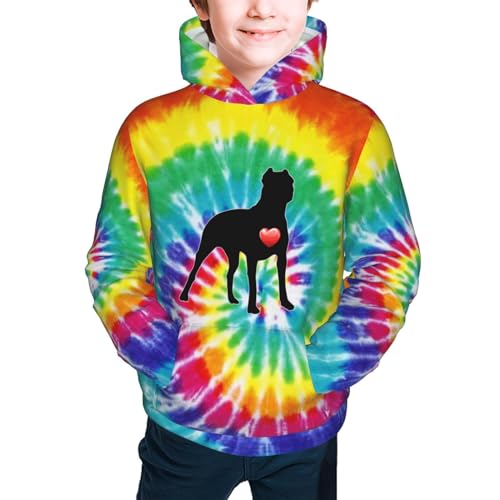 Love Pit Bull Boy, Girls Sports Shirt Youth Pullover Fashion Hooded Sweatshirt