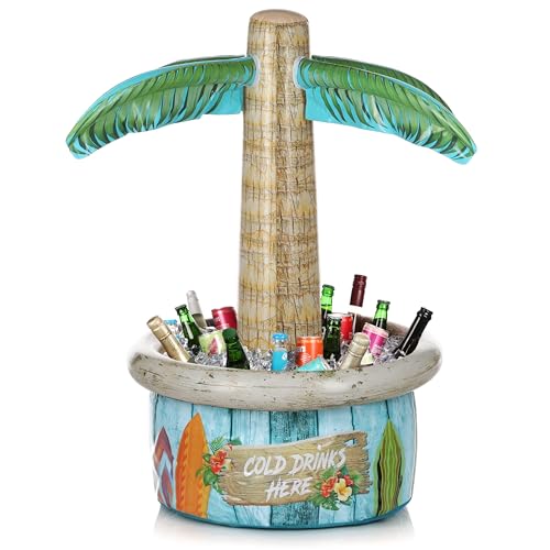 FunX Aufblasbare Palme Getränkekühler - Party und Festival Accessoire im Beach Look - Ideal für Gartenparty, Sommerparty oder Poolparty - 94 x 90 cm