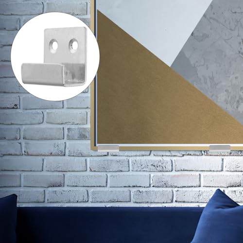 Image of Homoyoyo 40 Pcs Tile Pendant Wall Tile Bracket Black Mirrors Wall Plate Hanger Mirror Brackets Rear View Mirror Mount Clothes Rack Heavy Duty Black Headboard Stainless Steel Accessories, Silverx4pcs