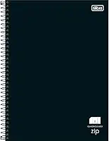 Tilibra - Caderno Espiral Capa Dura Universitário Quadriculado 1cm Zip Preto 80 Folhas