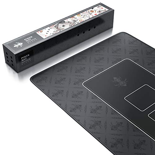 CSL - XXL Mauspad 900x400mm - XXL Poker Mousepad groß im Poker Stil - Tischunterlage Large Size - verbessert Präzision und Geschwindigkeit - Pokermatte Schwarz