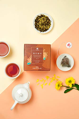Taetea Puerh Tea Bags, Pu-Erh Assorted Tea Sachets Pack With Aged Fermented Puerh Tea Loose Leaf 12 Bags (Chrysanthemum) #TOP7