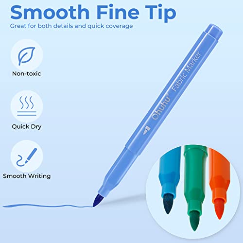 Pennarelli per tessuto, Ohuhu 30 colori pennarelli...