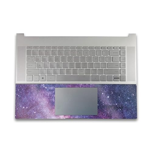 Image of Glossy Glitter Gaming Skin Compatible with HP Envy x360 16 inch (2023) - Violet Stars - Premium 3M Vinyl Protective Wrap Decal Cover - Easy to Apply | Crafted in The USA by MightySkins