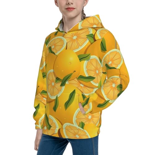 Yellow Limes Kid Hoodies Boys Sweatshirts Girls Pullover with Pocket2