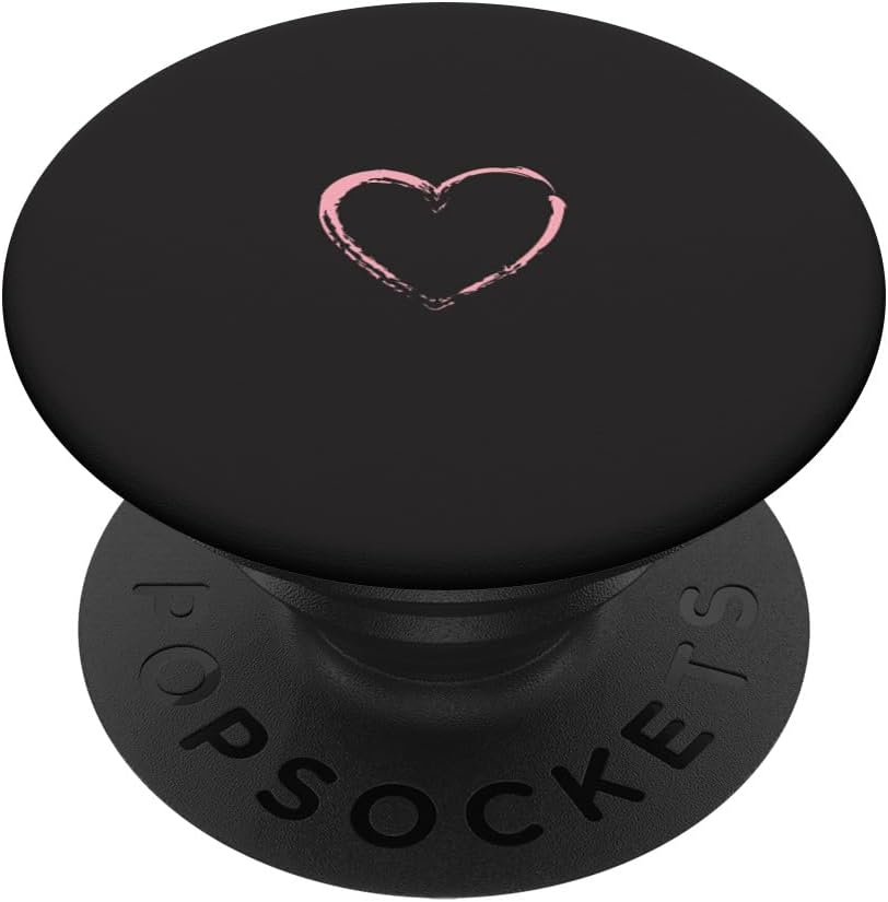 Pink Heart Black PopSockets PopWallet for MagSafe