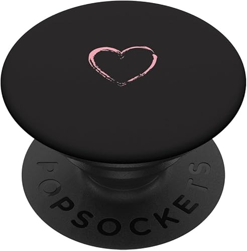 PopSockets PopGrip estándar de corazón rosa negro