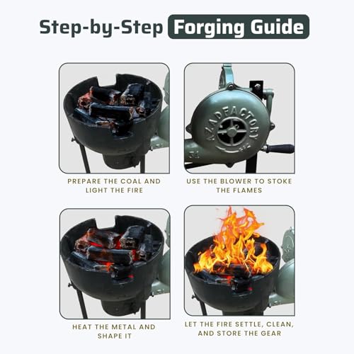 Forge foundry four avec souffleur manuel pour fabrication de couteaux - 8