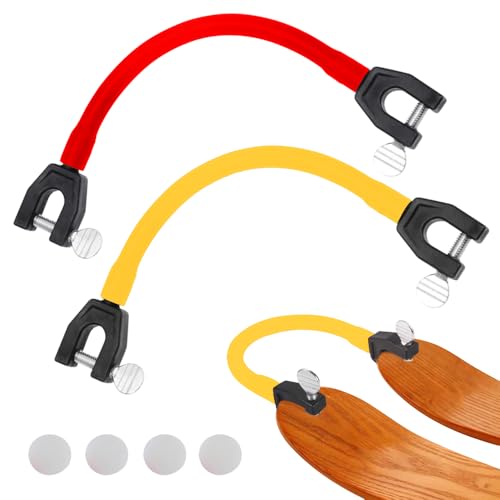 Udbrud Skispitzenverbinder, 2 Stück Easy Wedge Skitrainingshilfe Skispitzen Anschluss Lehrt, Tragbarer Skiverbinder Ski Tip Connector, Snowboard Spitze Clips Halter für Trainer Anfänger (Rot Gelb)