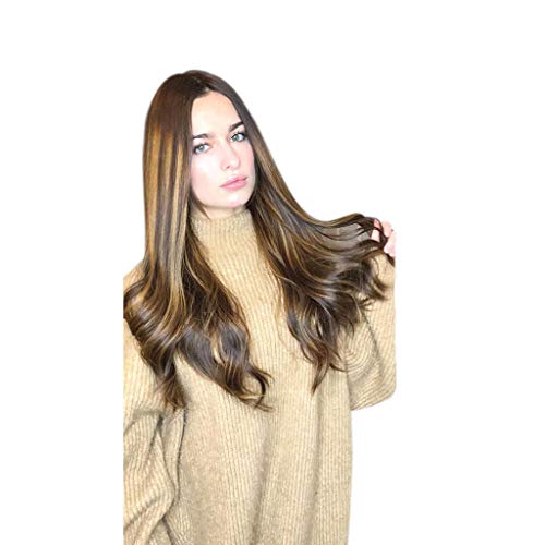 YOMXL Long Curly Synthetic Wig Women Natural Ombre Mix Colors Gradient Long Wave Hair Full Wig Costume Cosplay Heat Resistat Wigs