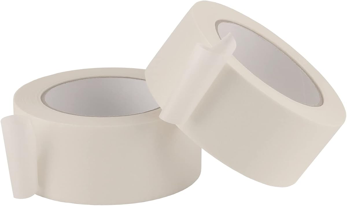 Lichamp Masking Tape 2 inch Wide, 2 inch x 55 Yards x 2 Rolls | 2 Pack General Purpose Masking Tape Beige, White Tapes for Painting, Arts, Crafts, 110 Total Yards