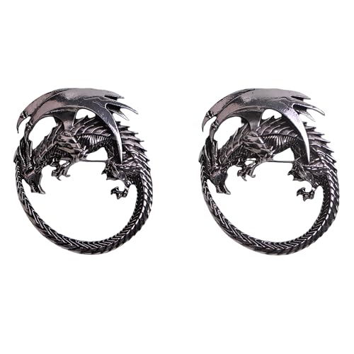 Image of 2PCS Norse Viking Brooch for Women - Retro Dragon Talisman Jewelry, Unique Gift for Men (2, DRL3)