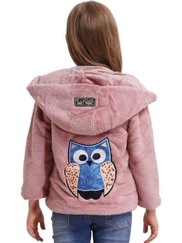 Jhaoyu Kids Girls Fleece Thermal Jacket Long Sleeve Hooded Zipper Coats Faux Fur Overcoats for Winter Warm Outerwear2