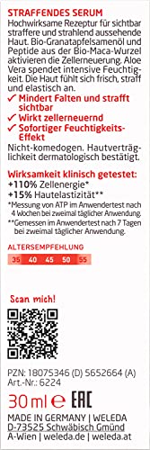 Foto von WELEDA Bio Straffendes Serum - Naturkosmetik Natural Anti Aging Gesicht Pflegekonzentrat mit Granatapfelsamenöl & Maca-Peptiden. Gesichtsserum mindert Falten, spendet Feuchtigkeit & strafft (1x 30ml)