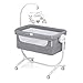 CAM 2 in 1 Beistellbett & Babywiege CULLAMI | höhenverstellbares Babybett | praktisch & schön| hochwertige Materialien - Made in Italy | flexibler Stubenwagen (Herzchen Grau)