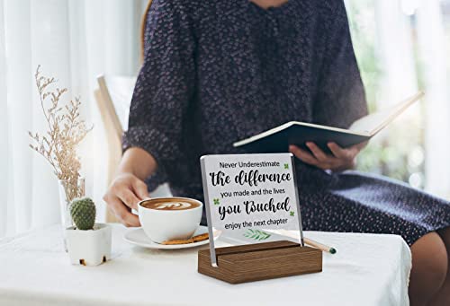 Funny Clear Desk Decorative Sign With Wood Stand, Inspirational Home Office Retirement Plaque Sign For Man Women Coworkers, Boss, Leader Retirement Gifts #TOP3