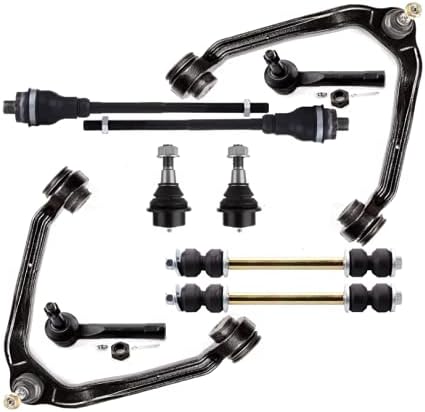 Titaniarm 10PCS Set Automotive Replacement Kit,Upper Control Arms with Ball Joint,Stabilizer Sway Bar Link,Tie Rod Ends Inner and Outer,Suspension Ball Joints,for Cadillac GMC