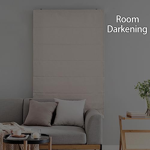 Shecute Roman Shades For Windows Cordless, Fabric Roman Window Shades For Bedroom, Living Room And Home, Room Darkening Light Filtering Roman Blinds For Windows And French Doors (Beige, 34”W X 64”L) #TOP1