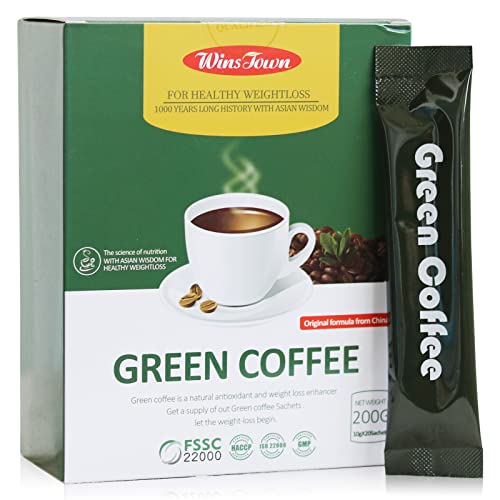 Wins Town Slimming Green Coffee, 200G Natural Diet Supplement For Healthy Weightloss, 20 Sachets, Powder Form
