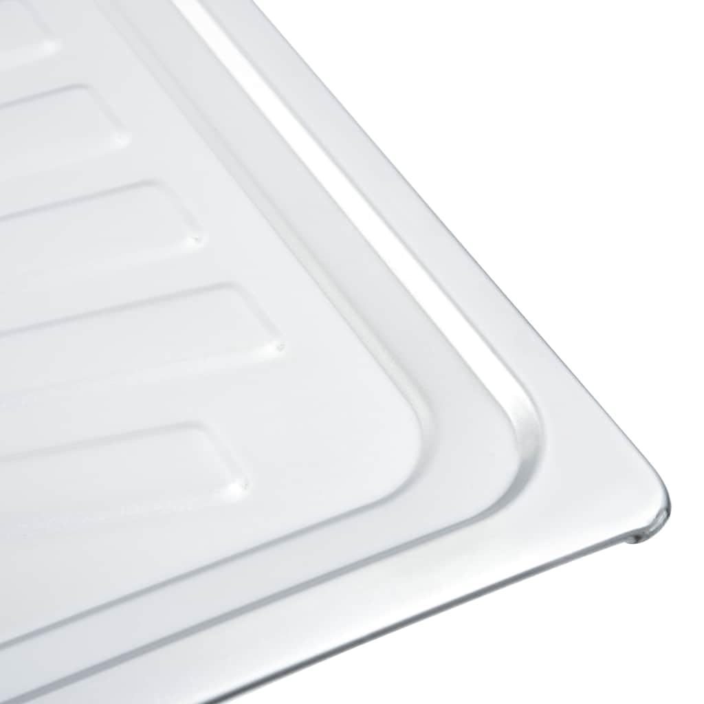 vidaXL Fregadero de Doble Seno con Colador y Sifón Pila Lavabo Alberca Comedor Cocina Servicio Grifo Lavar Olla Platos Integrado Acero Inoxidable