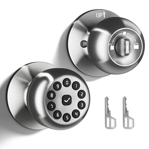 EUERTE Smart Door Knob with Lock,Keyless Entry Door Lock for