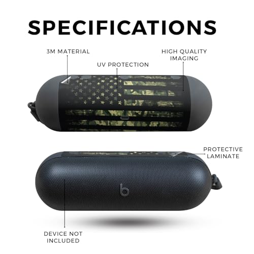 Image of Speaker Skin Compatible with Beats Pill (2024) - American Camo - Premium 3M Vinyl Protective Wrap Decal Cover - Easy to Apply | Crafted in The USA by MightySkins