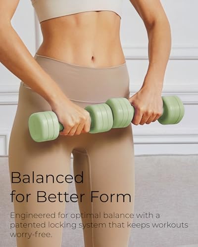 Image of One-Twist Adjustable Dumbbell Set | 2LB 3LB 4LB 5LB Hand Weights for Women