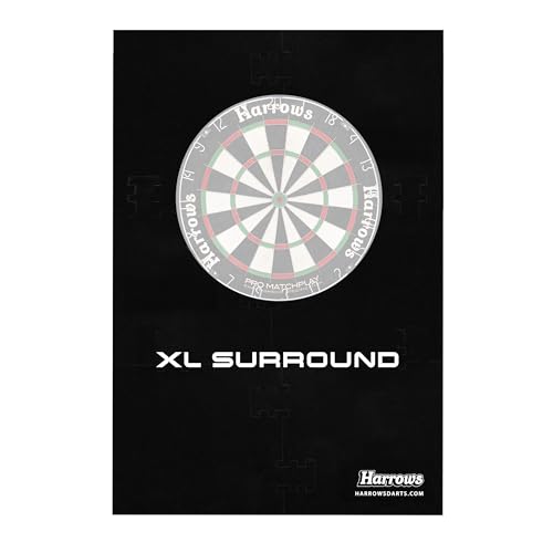 Harrows XL Dartboard Surround Large 6-Piece Wall Protector Ring Home Club & Gift Options Made from 28mm Anti Slip EVA Foam