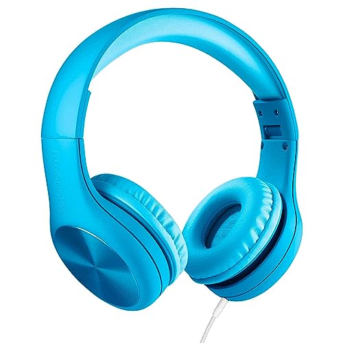 LilGadgets Connect+ Pro - Auriculares con cancelación de Ruido para niños, diseñados Pensando en la Comodidad de los niños, Plegables sobre la Oreja con micrófono en línea, Auriculares con Cable,