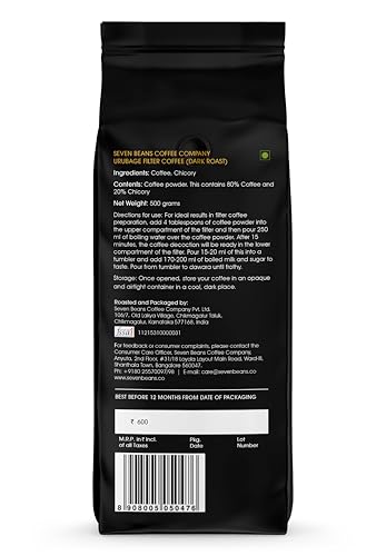 Seven Beans - URUBAGE South Indian Filter Coffee Powder - Coffee: 80%, Chicor...
