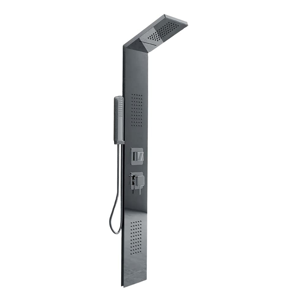 Colonna Doccia 002 4 Funzioni Acciaio Inox Getto A Cascata 2 Bocchette Idro Lombari L20xP44xH170