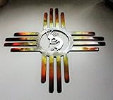 Colored Southwestern Zia with Kokopelli Metal Wall Art Decor 14'24' or 44'