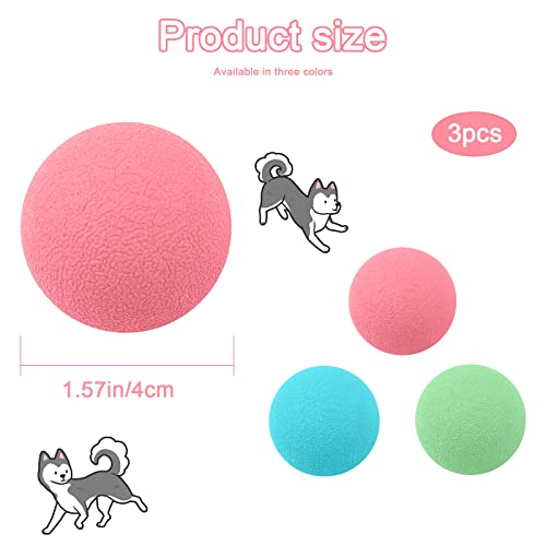 3Stück Hundeball Spielzeug 4cm Gummi Hundespielzeug Ball Unzerstörbares Hundespielzeug Kauspielzeug Elastische Toss Ballspielzeug für Hund Welpen Katzen Interaktives Hundespielzeug für Training
