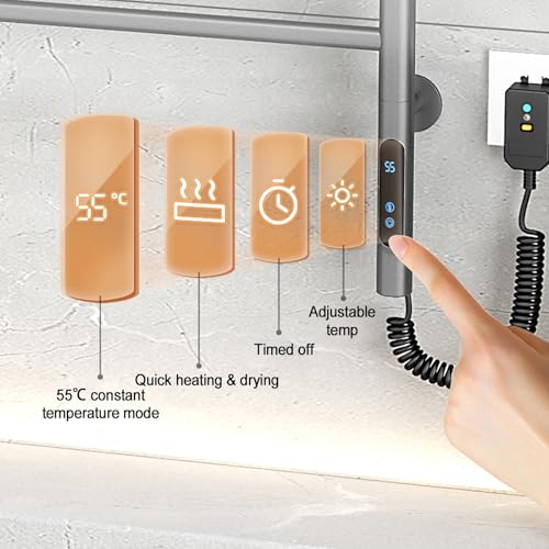 Porte-serviettes chauffant mural avec minuterie programmable - 7