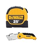 Dewalt DWHT3610735L 25ft. Tape Measure and Folding Utility Knife Combo Pack, Yellow/Black