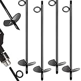 Koopi 15' Heavy Duty Ground Anchors for High Winds - Easy to Use with Drill, NO Adapter Needed -...